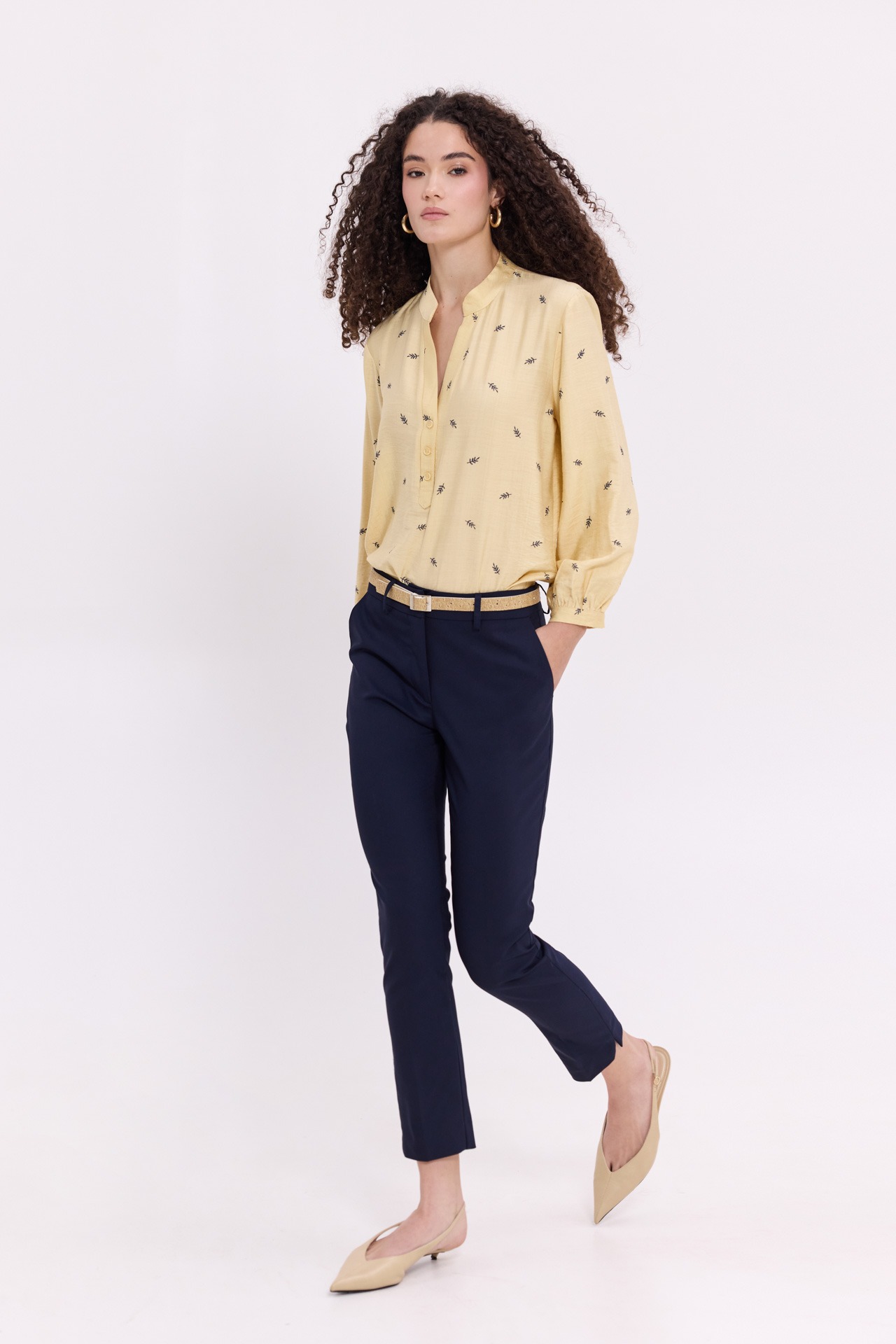 Donna Martha Παντελόνι Cigarette με Ζωνάκι | Σκούρο Μπλε