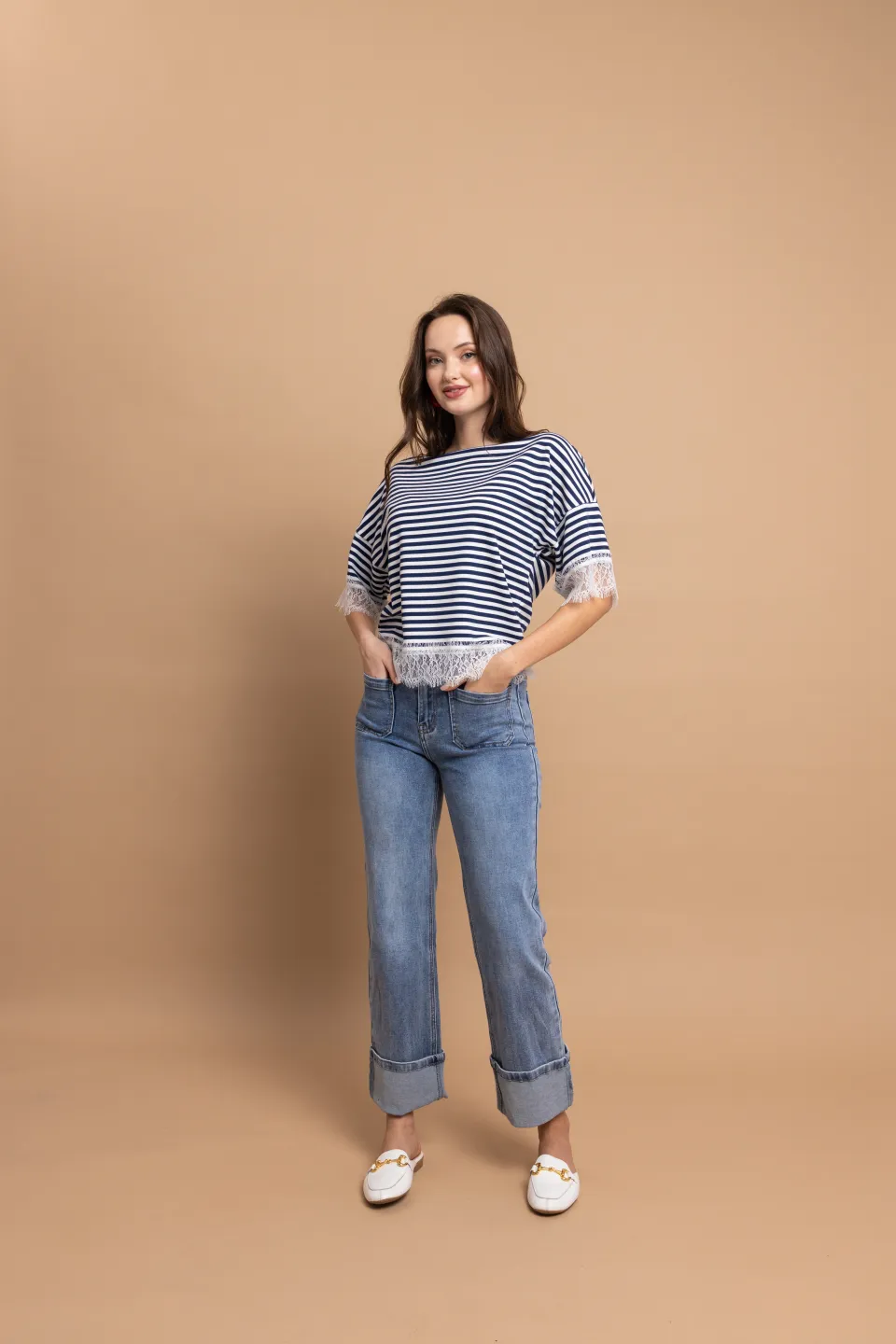 Open Τζιν Παντελόνι σε Slim Γραμμή με Τσέπες