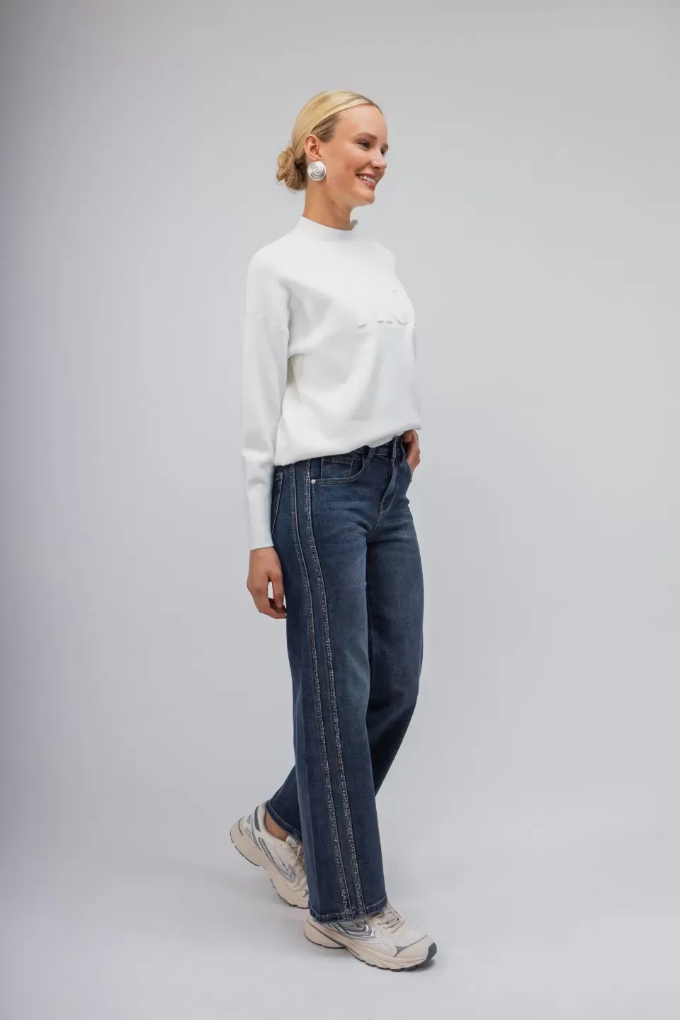 OPEN Τζιν Παντελόνι με Glitter στο Πλάι | Μπλε