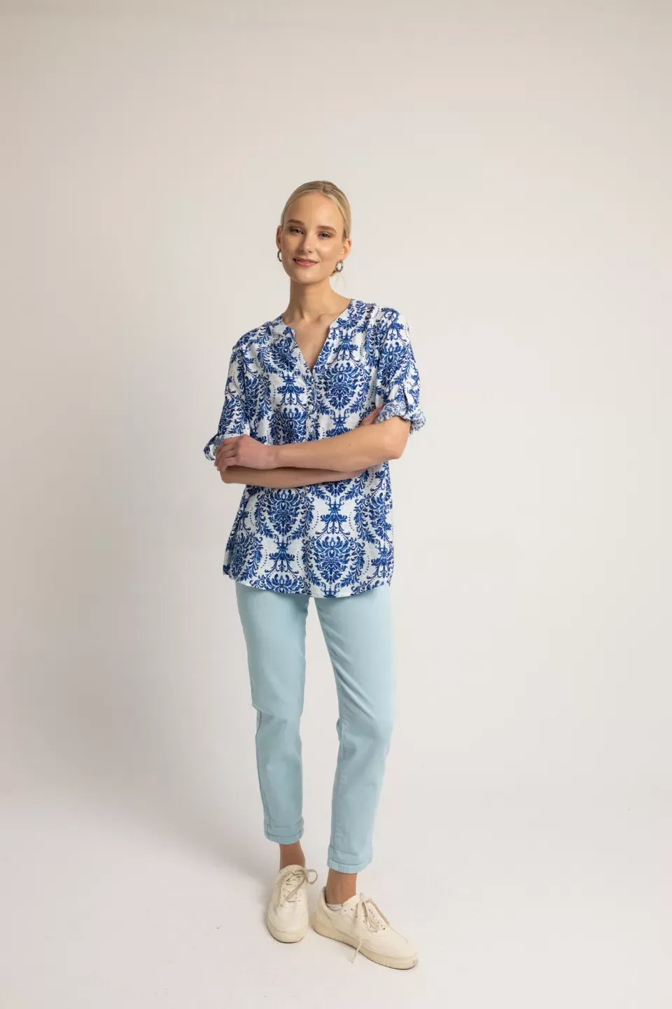 Open Παντελόνι τζιν σε mom fit γαλάζιο