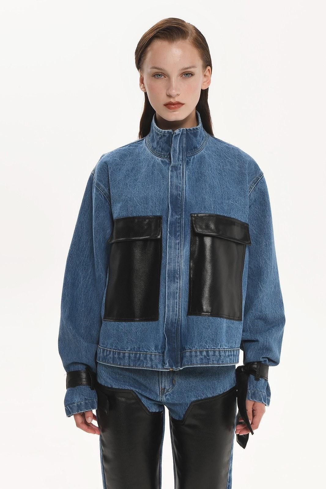 Sac&Co Aelina Jacket Mid Blue Denim