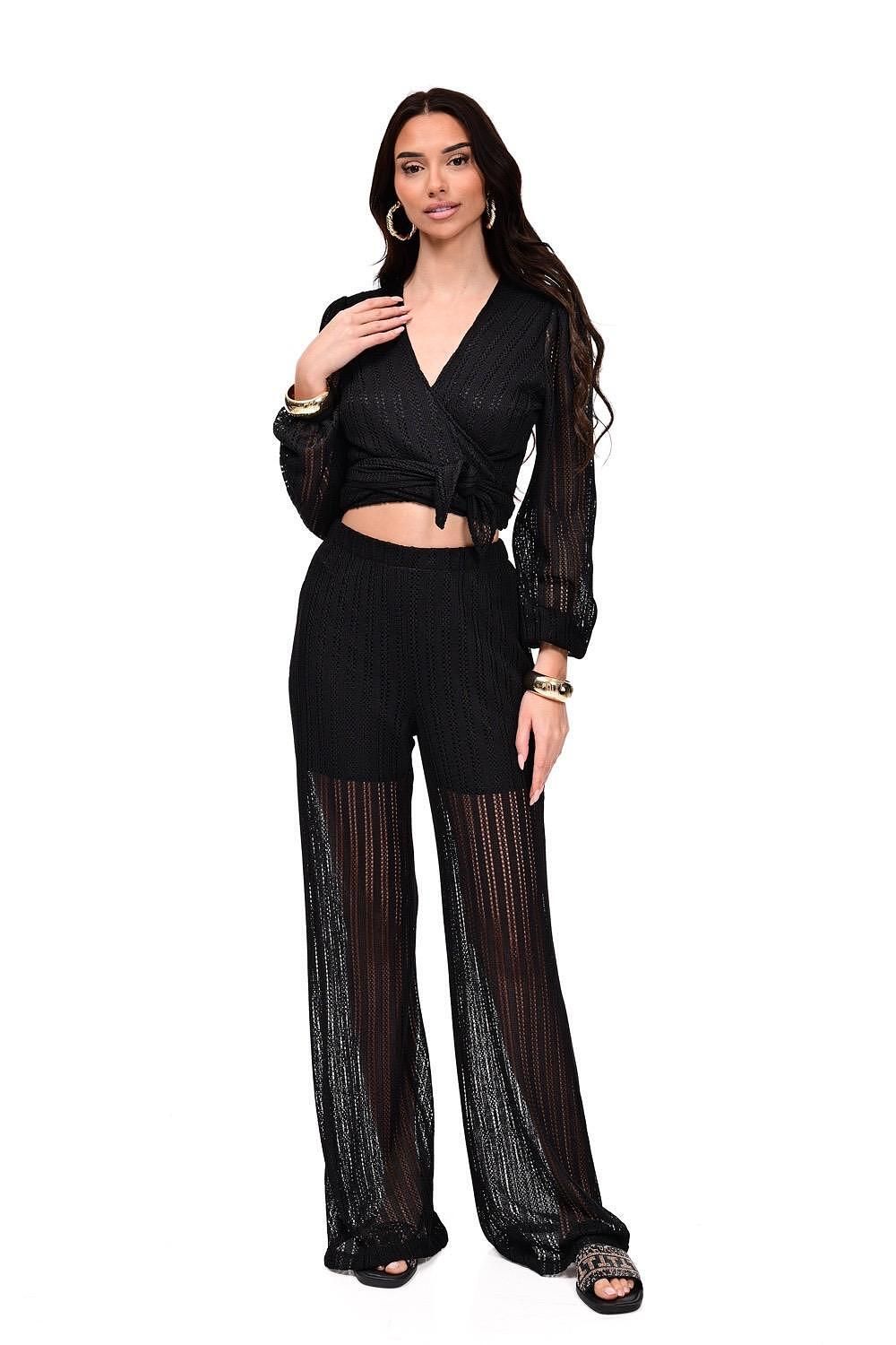 We Coss Σετ πλεκτό με κρουαζέ μπλούζα