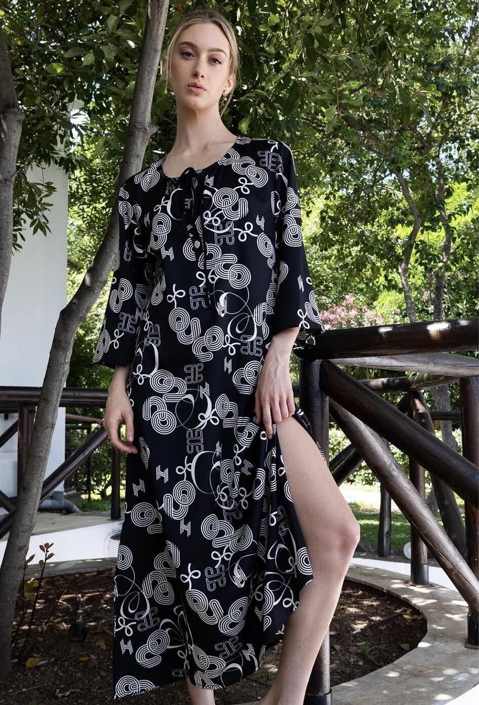 Φόρεμα μακρύ με σχέδια1