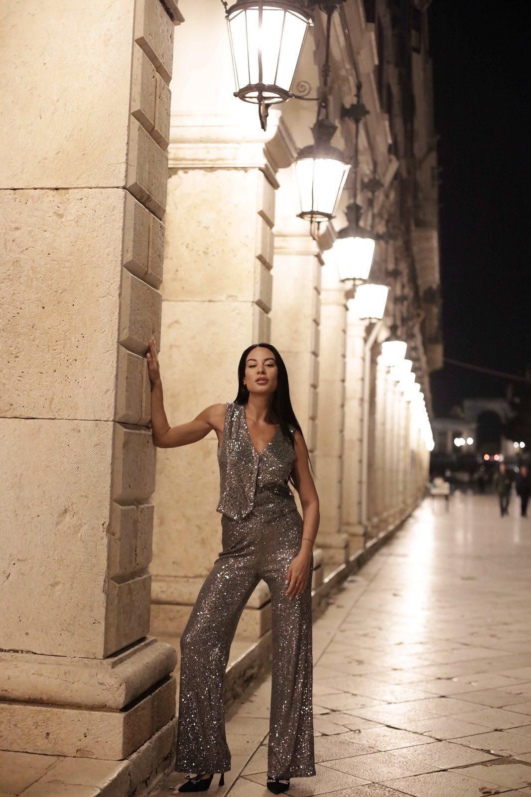 Σετ Γιλέκο και Παντελόνα με Παγιέτα