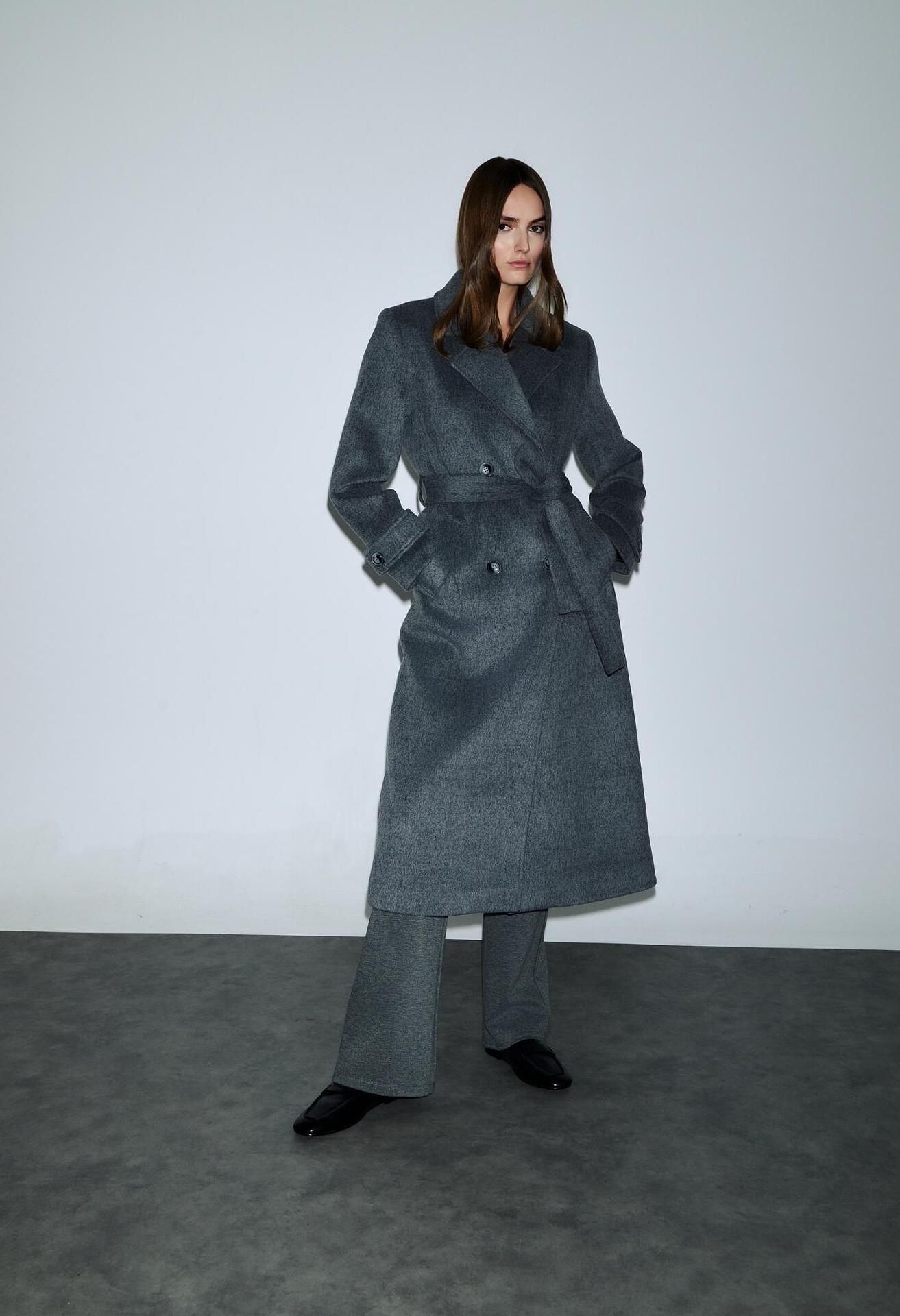 Dejavu Μακρύ Παλτό με Κουμπιά | Γκρι