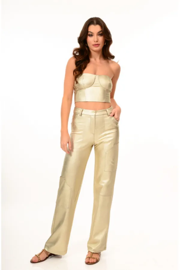 We coss Παντελόνι Cargo χρυσό