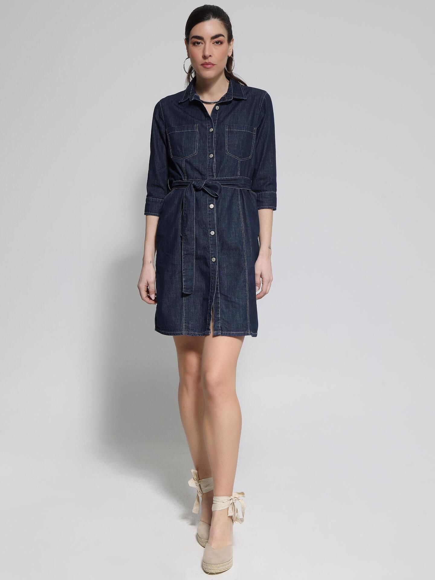 Φόρεμα Τζιν με Ζώνη