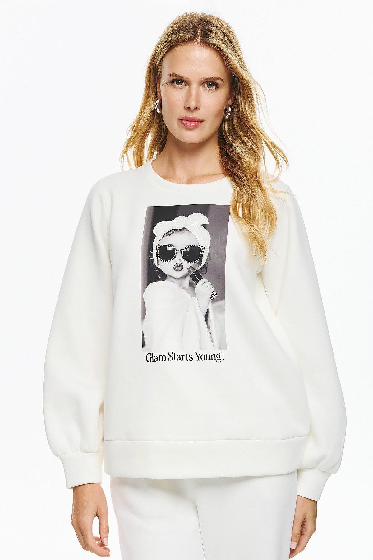 Dejavu/Unitee Σετ Φούτερ Μπλούζα με Τύπωμα-Φόρμα