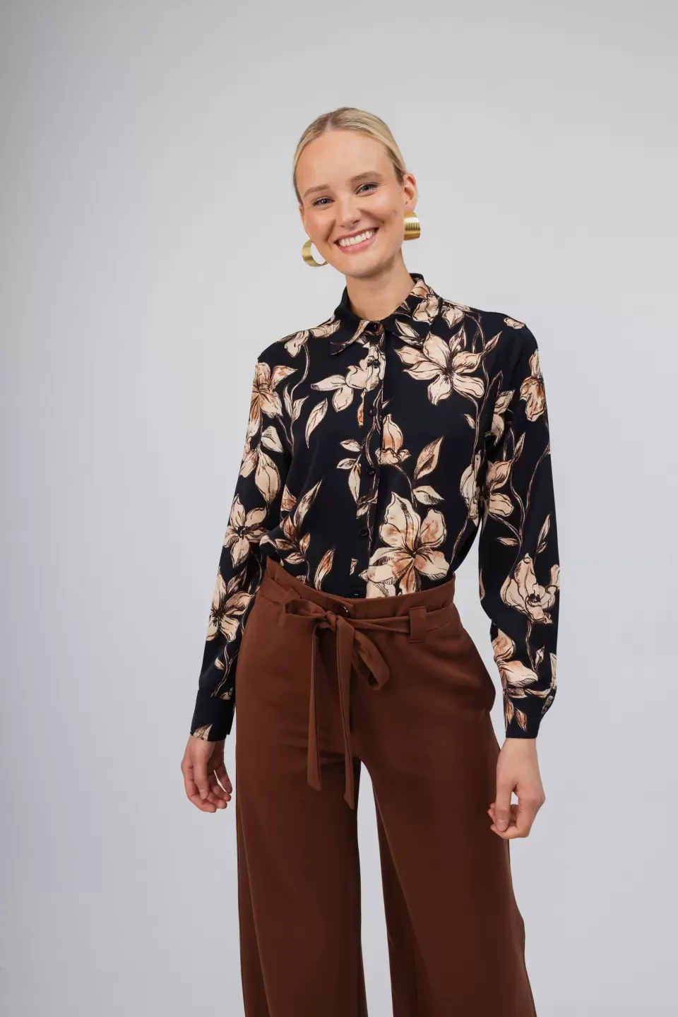 OPEN Πουκάμισο με Λουλούδια