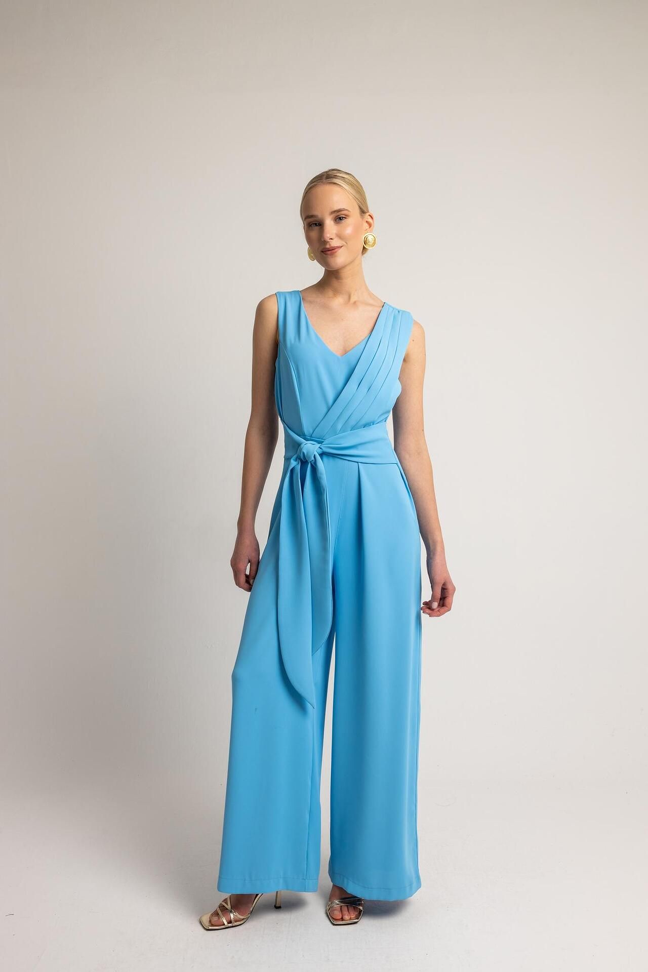 Open Φόρμα ολόσωμη με ζώνη γαλάζια