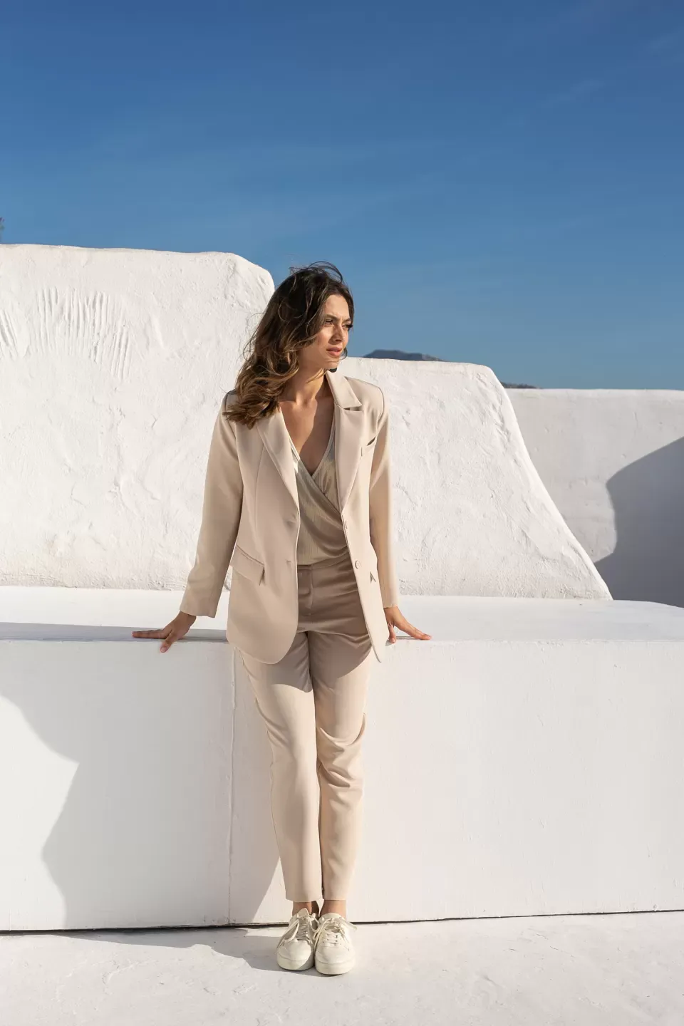 Open Σετ Σακάκι με πέτο και Παντελόνι ελαστικό