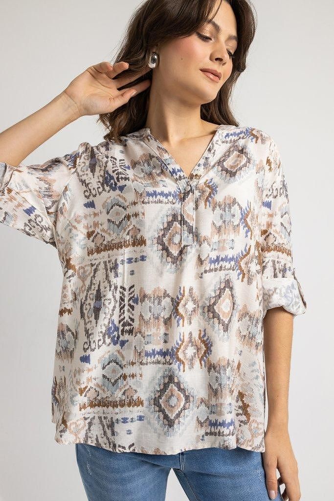 Open Μπλούζα αέρινη με εμπριμέ σχέδια