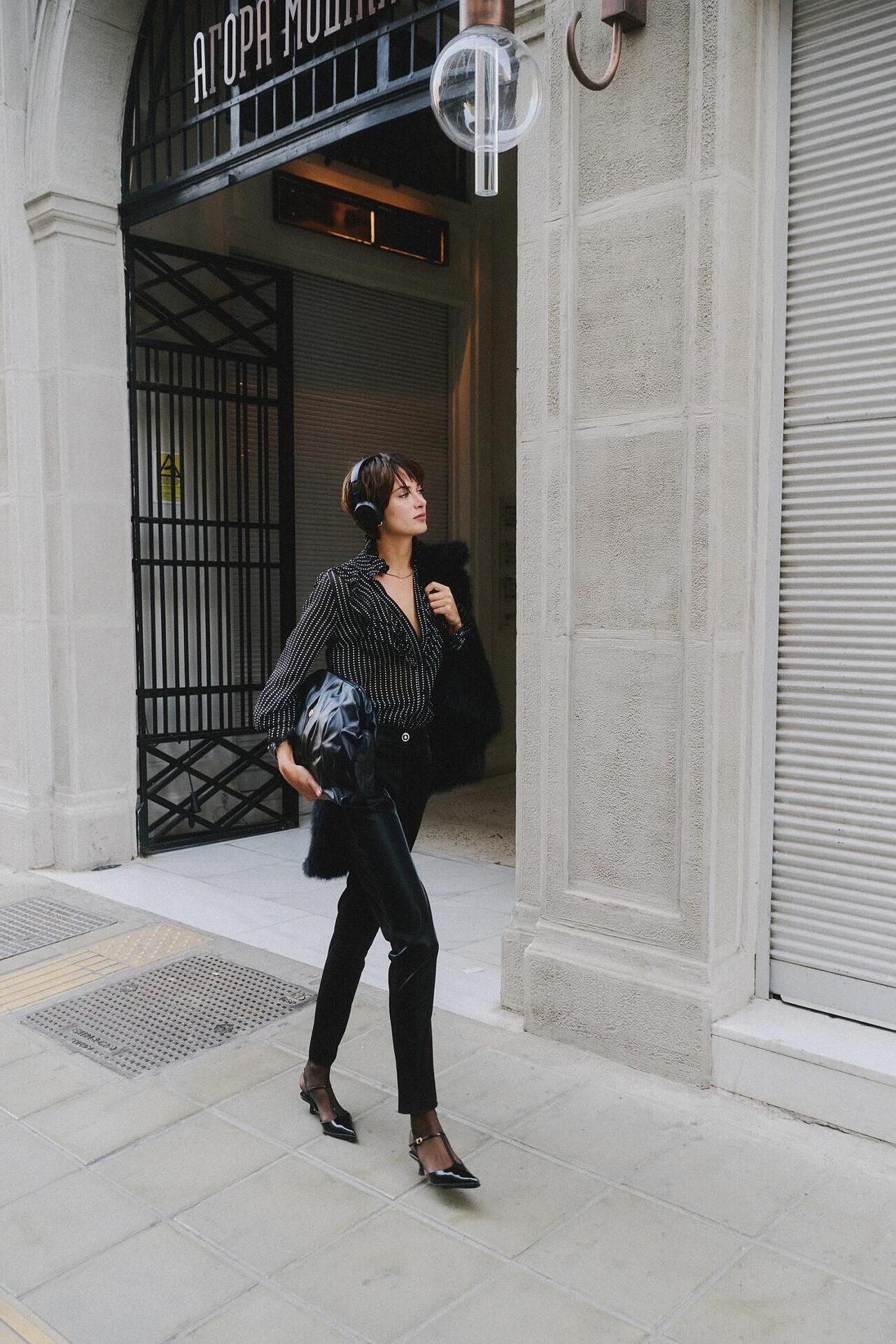 Dejavu Δερματίνη Παντελόνι με Ασημί Γαζιά