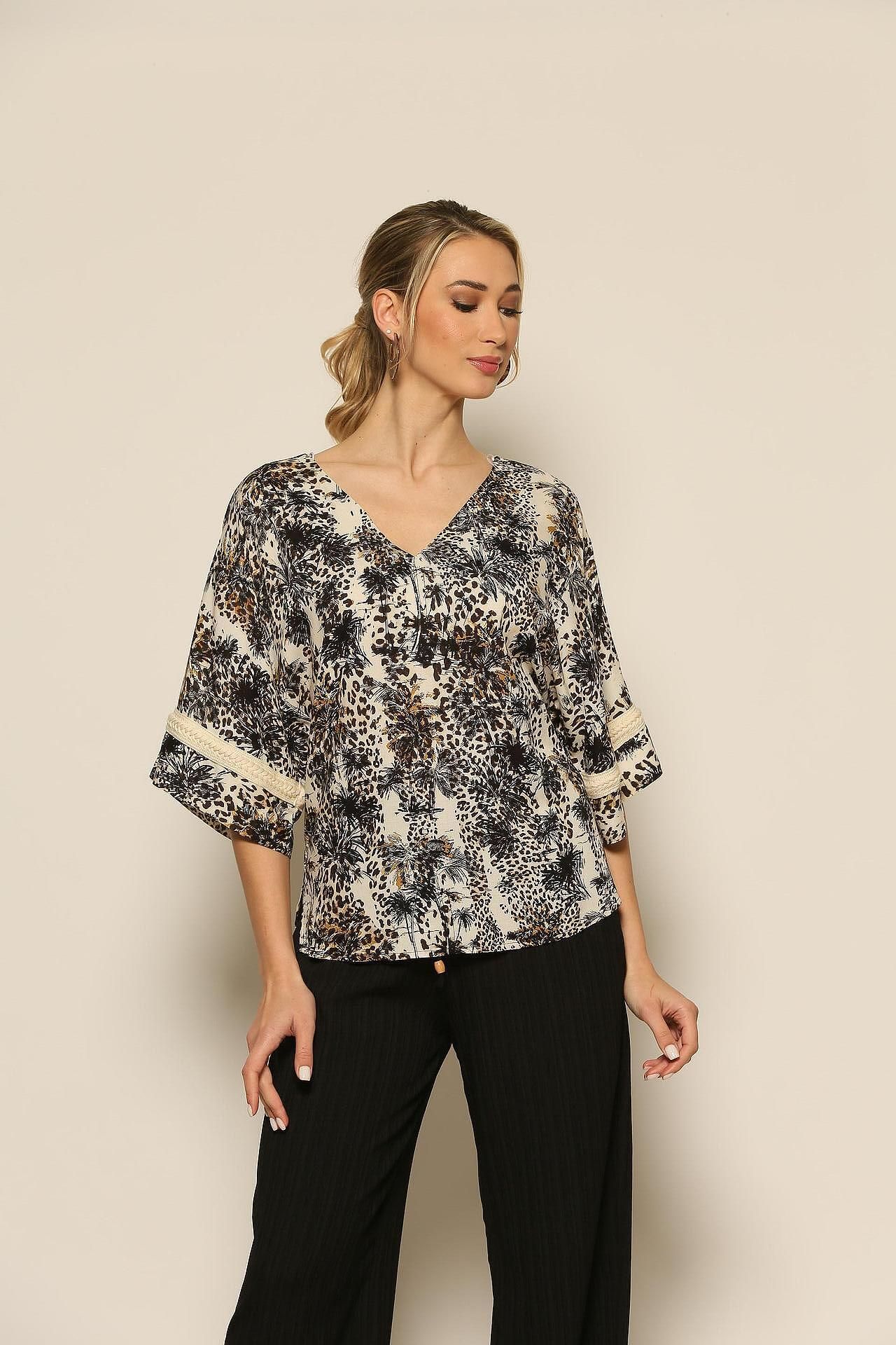 Παντελόνα ψηλόμεση φαρδιά με λάστιχο