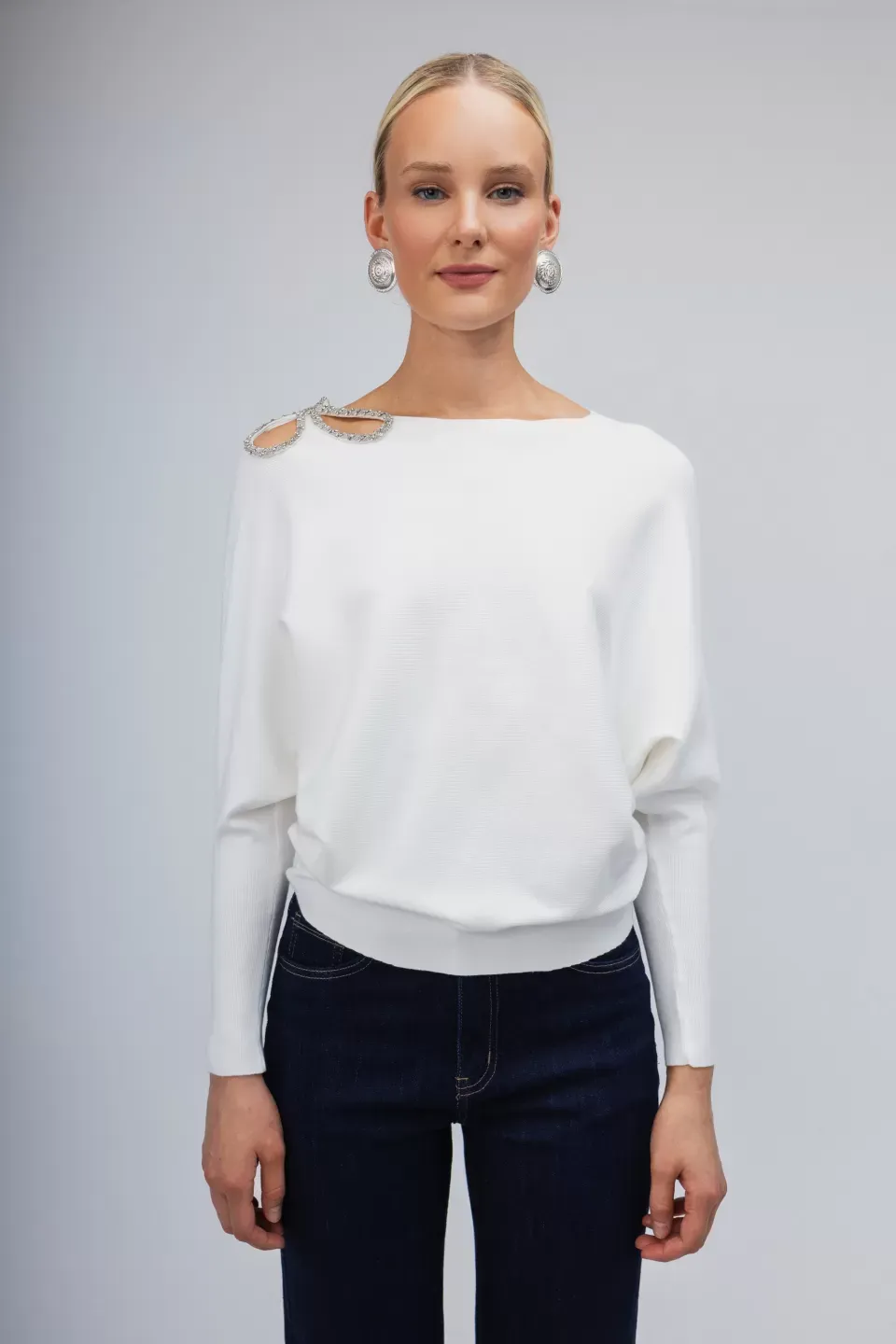 OPEN Πουλόβερ με Σχέδιο από Στρας στον Ώμο