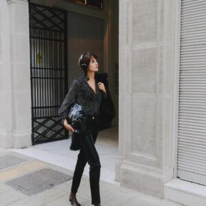 Dejavu Δερματίνη Παντελόνι με Ασημί Γαζιά