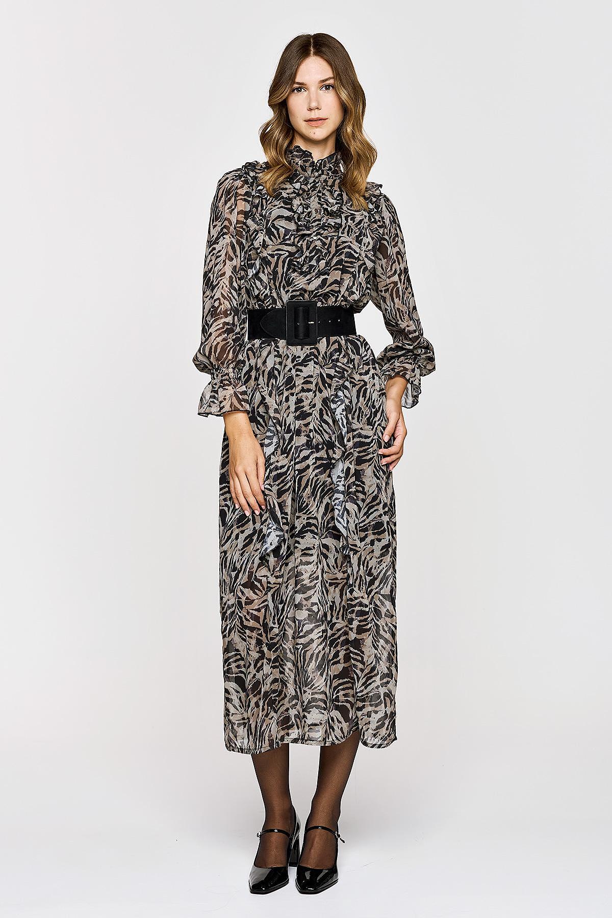 Dejavu Εμπριμέ Midi Φόρεμα