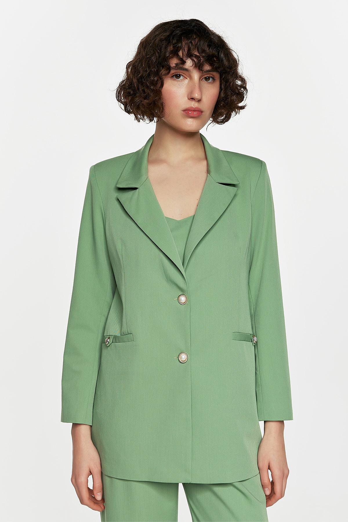 Dejavu Σακάκι με Φαρδιά Παντελόνα με Πιέτες