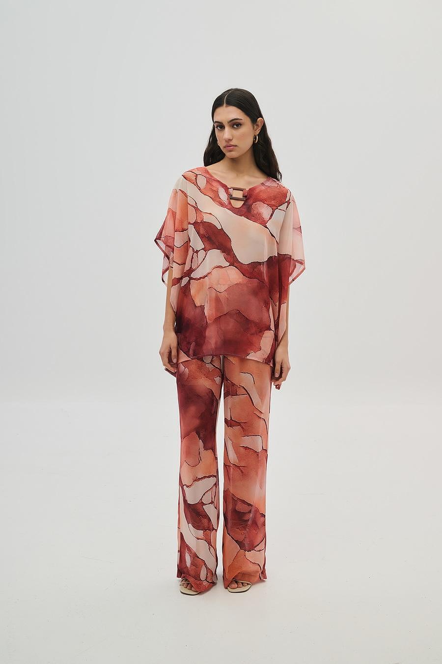 Dejavu Σετ Πουκαμίσα και Παντελονα εμπριμέ