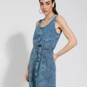 Γυναικείο Jean Φόρεμα Με Ζώνη