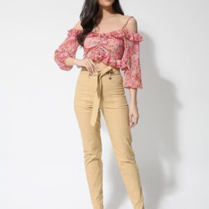 Tresor Γυναικείο Υφασμάτινο Παντελόνι Με ζώνη