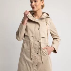 Open Jacket με κουκούλα μπεζ