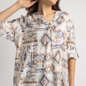 Open Μπλούζα αέρινη με εμπριμέ σχέδια