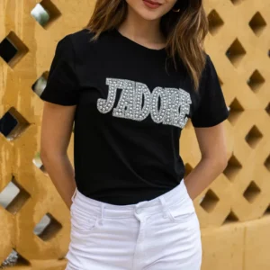 Open Μπλούζα κοντομάνικη J'adore μαύρη