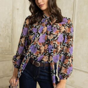 Open Πουκαμίσα με γεωμετρικά σχέδια μωβ