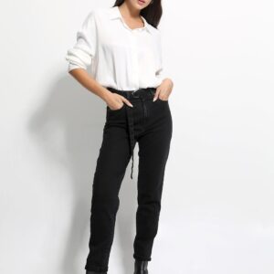 Tresor Παντελόνι jean mom fit μαύρο