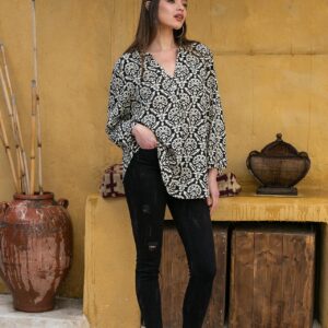 Open Παντελόνι βαμβακερό τύπου τζιν με σκισίματα