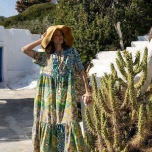 Open Φόρεμα με λαχούρια boho