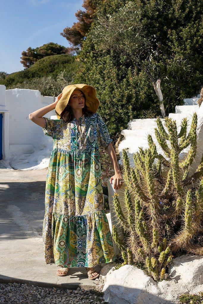 Open Φόρεμα με λαχούρια boho