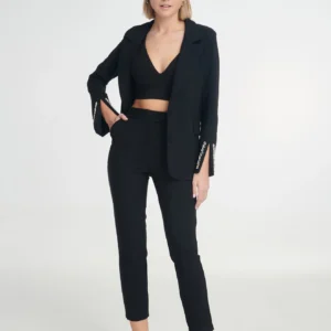 Dejavu Ψηλόμεσο Στενό Παντελόνι με Λάστιχο