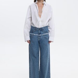 Sac&Co Bruna Denim Pants Mid Blue Denim