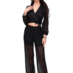 We Coss Σετ πλεκτό με κρουαζέ μπλούζα