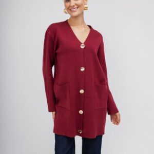 OPEN Πουλόβερ-Ζακέτα με Χρυσά Κουμπιά