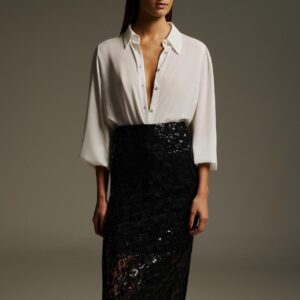 Dejavu Midi Φούστα με Παγιέτες | Mαύρο