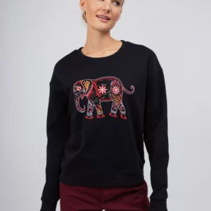 OPEN Μπλούζα- Φούτερ με Boho Σχέδιο Ελέφαντα