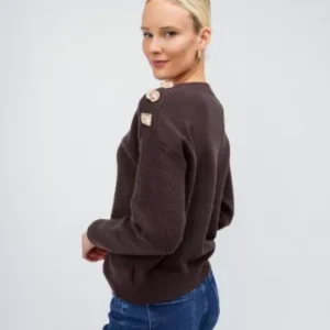 OPEN Πουλόβερ με Χρυσά Διακοσμητικά Σχέδια