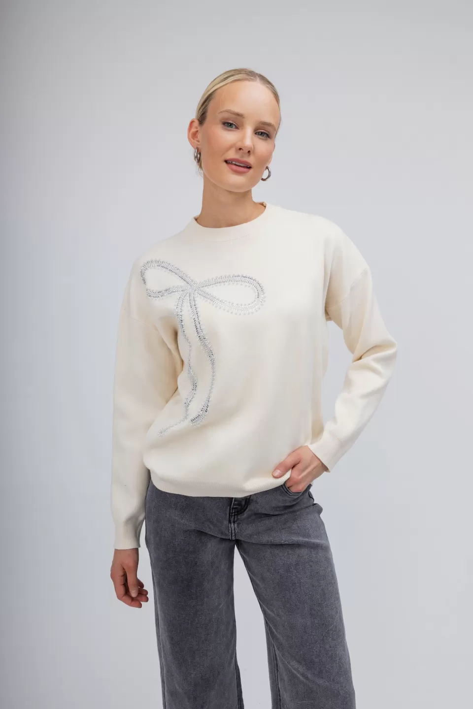 OPEN Πουλόβερ με Διακοσμητικό Φιόγκο