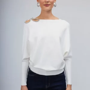 OPEN Πουλόβερ με Σχέδιο από Στρας στον Ώμο