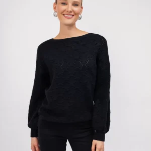 OPEN Πουλόβερ Πλεκτό με Ανάγλυφο Σχέδιο