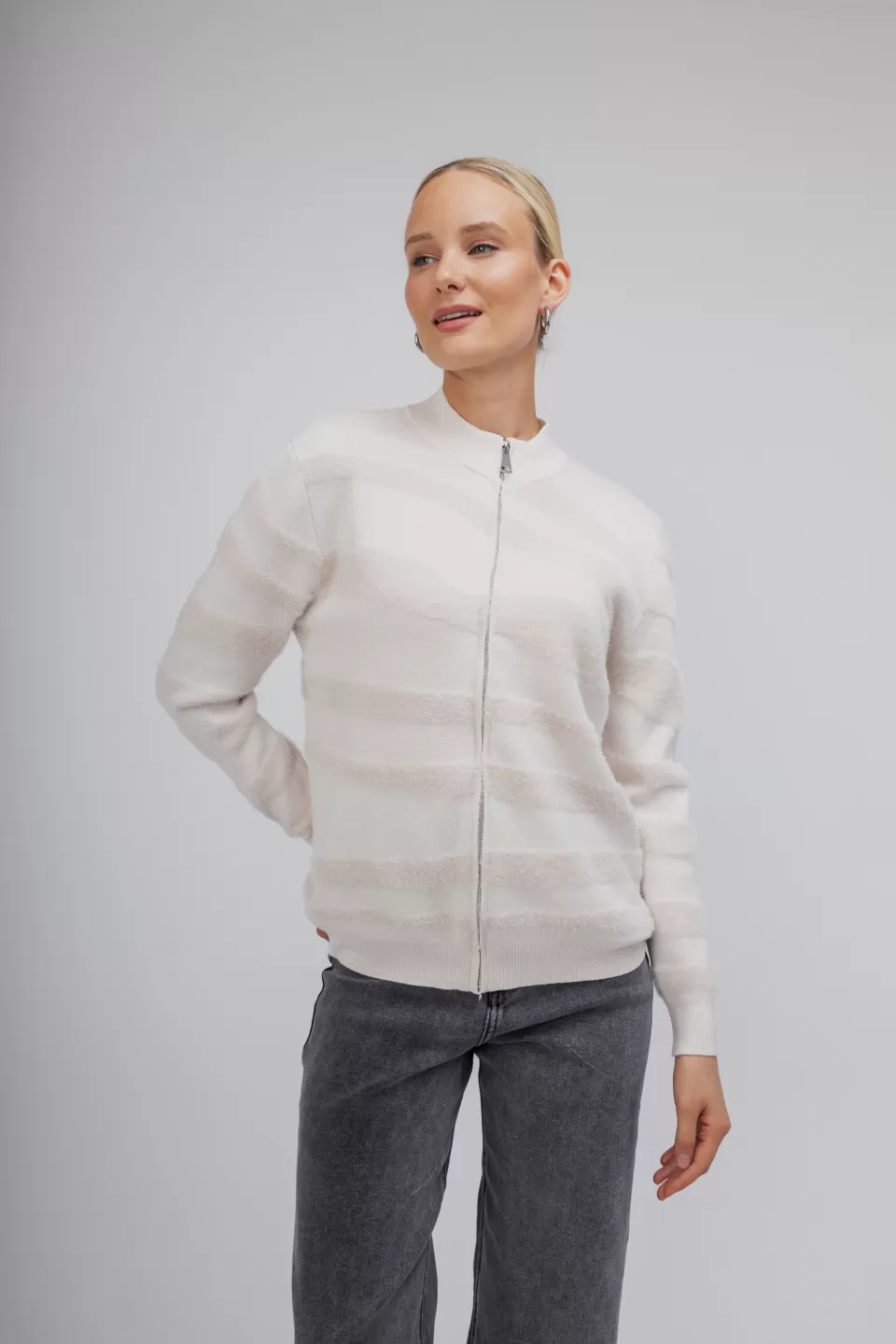 OPEN Πουλόβερ-Ζακέτα με Φερμουάρ