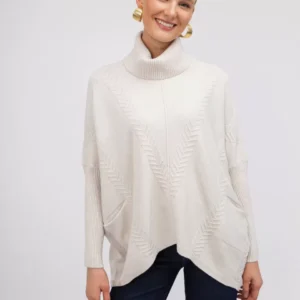 OPEN Πουλόβερ Ζιβάγκο με Ανάγλυφο Σχέδιο