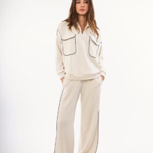 OPEN Σετ Φόρμα-Φούτερ Εκρού