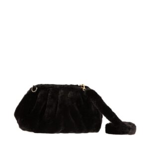 MODISSIMO Τσάντα Γούνινη με Μεταλλικό Κούμπωμα