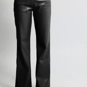 Tresor Παντελόνι Eco Leather Bootcut | Μαύρο Croco
