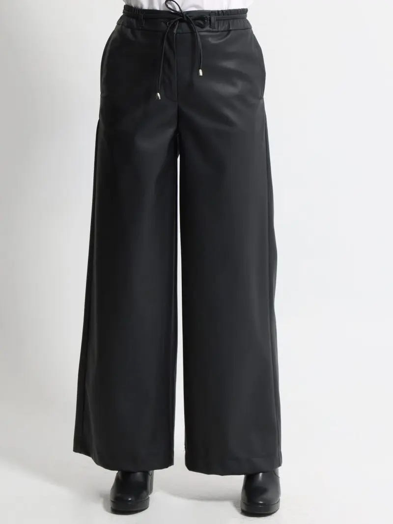 Tresor &Pi;&alpha;&nu;&tau;&epsilon;&lambda;ό&nu;&iota; Eco Leather Wide Leg &mu;&epsilon; &Lambda;ά&sigma;&tau;&iota;&chi;&omicron; &sigma;&tau;&eta; &Mu;έ&sigma;&eta;| &Mu;&alpha;ύ&rho;&omicron;