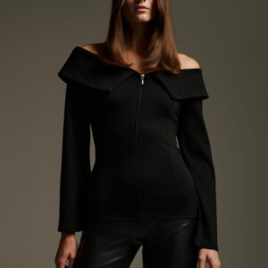 Dejavu Μπλούζα με Φερμουάρ και Μακριά Μανίκια